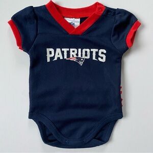 New England Patriots One Piece Size 0 3 Months Baby Girls Football Jersey Blue
